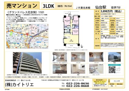【物件資料】グランドパレス花京院1101（仲介手数料満額・広告一部可）
